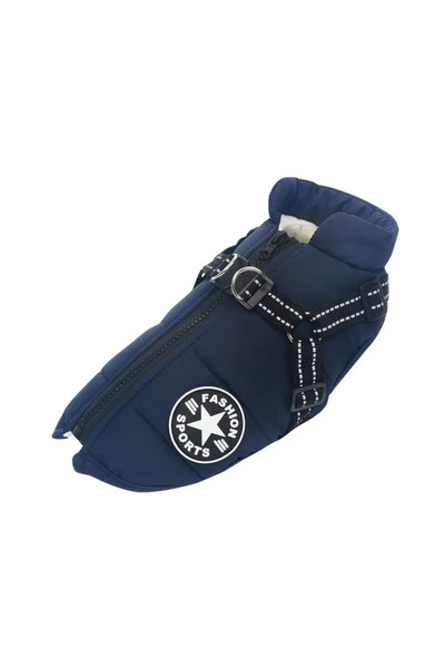 Choice جاكيت أزرق كبير الحجم XXXL للكلاب الأليفة مع حزام، ملابس شتوية دافئة ل...