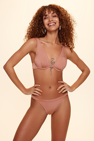 No Gossip Maggie Balenli Uzun Üçgen Bikini Tek Üst Kahve-Bronz 229111