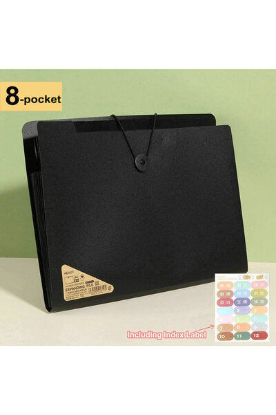 Choice 8pocket Black Expanding File Folder A4 Paper Organizer Classification ...