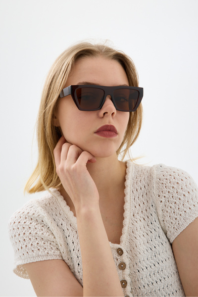 Chunky Frame Perryy Unisex Brown New Season Square Popular Sunglasses