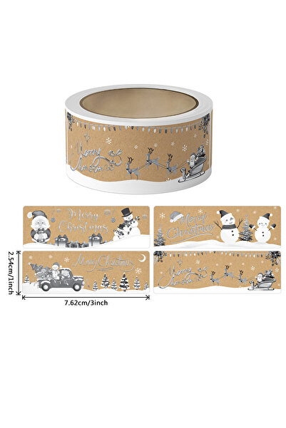 Choice B-120 قطعة، 120 قطعة/لفة، ملصقات سانتا كلوز ورجل الثلج، مقاس 1*3 بوصة،...