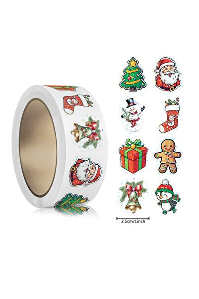 Choice ملصقات ليزرية كرتونية لعيد الميلاد، 500 قطعة، مقاس 1 بوصة، ملصقات تغلي...