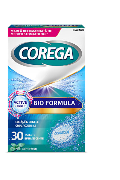 Corega Tablete de curatare pentru proteza dentara Bio Formula, 30 buc