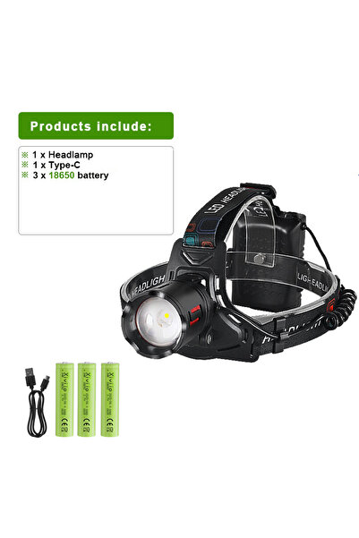 Choice بطارية 18650، مصباح رأس LED فائق القوة، فائق السطوع، مدى إضاءة 4000 مت...