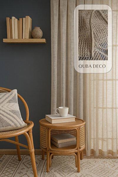 QUBA DECO Premium Seri Yoğun Dokulu Pileli Tül Perde Salon Oturma Odası Yatak...