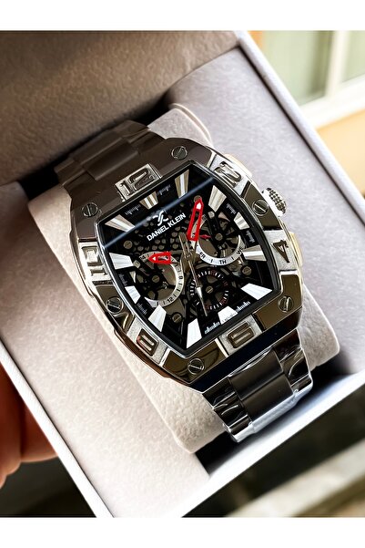 Daniel Klein kare gümüş renk su geçirmez Erkek kol saati 24 ay garantili