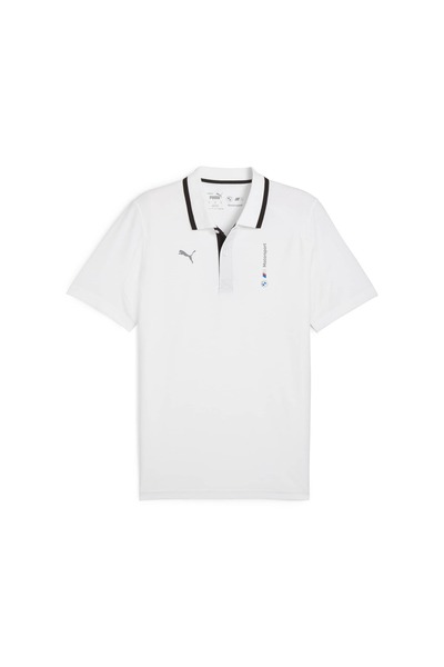 Puma 62415402 BMW MMS Polo White Gri Polo Yaka Regular Fit Düz Erkek T-Shirt