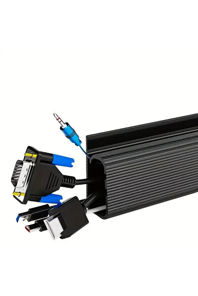 Choice Black Under-Desk Cable Organizer 40cm Self-Adhesive Cable Management C...