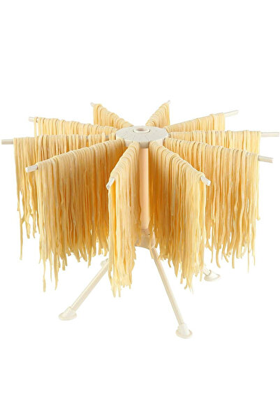 Choice رف تجفيف معكرونة قابل للطي باللون الأبيض، مثالي لتجفيف المعكرونة الطاز...