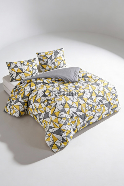 Lotusline Γεωμετρικό Σετ Παπλωματοθήκης Διπλού Μεγέθους - Σετ Διπλής Όψης 1ο ...