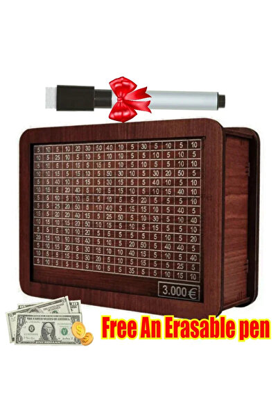 Choice1 EUR 3000 Handmade Natural Wooden Piggy Bank Decorative Disposable Sav...