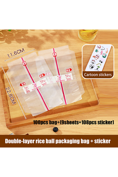 Choice مجموعة واحدة من 10/50/100 قطعة من أكياس تغليف كرات الأرز المثلثة الشكل...