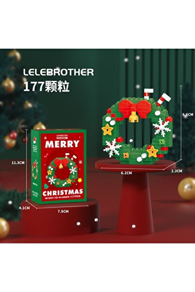 Choice مكعبات بناء خشبية لعيد الميلاد، نموذج مصغر لسانتا كلوز، مكعبات صغيرة ي...