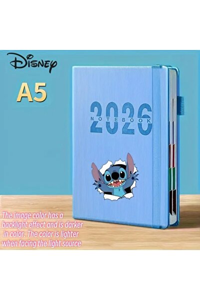 Choice تقويم ومخطط جديد من ديزني ستيتش الأزرق لعام 2026، دفتر تخطيط يومي، دفت...