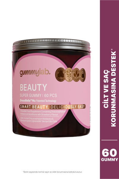 gummylab. Beauty Çilek Aromalı 60 Gummies