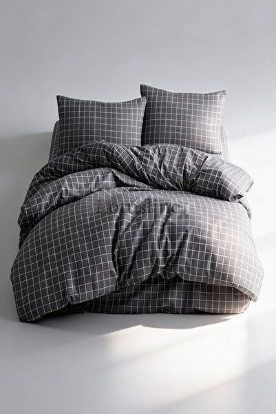 Lotusline Home Minikaro Set de husă de pilota dublă din bumbac, cu două fețe