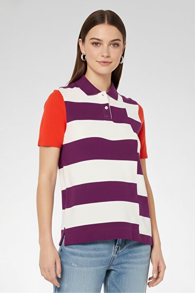 Lacoste Women Regular Fit Embroidered Logo Short Sleeve Polo Shirt, Multicolor