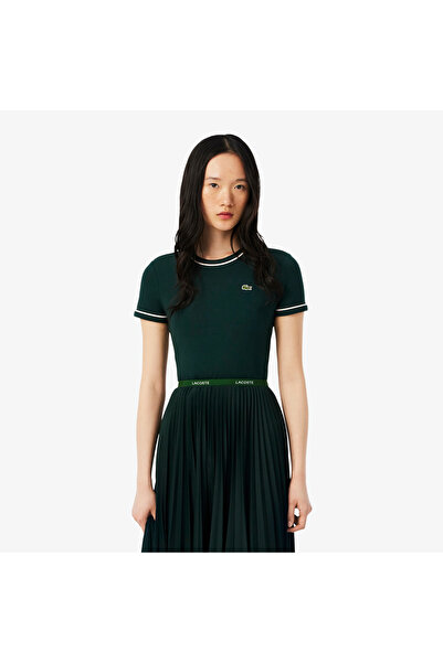 Lacoste تيشيرت جيرسي بحواف متباينة - TF5289-00-AIG