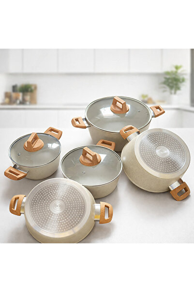 Hotchef Set Oale 10 Piese Capace Sticla Manere Imitatie Lemn