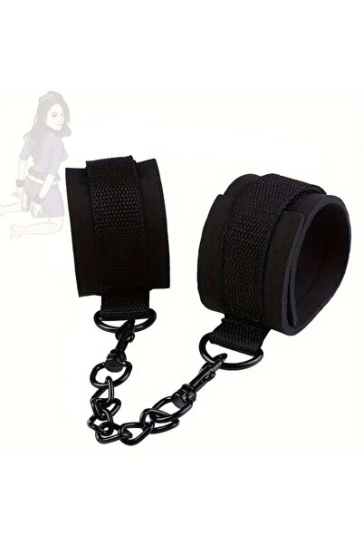 Obsessia BadGirl catuse din material textil, negre, ajustabile, cu prindere s...