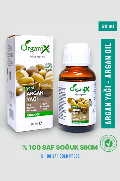 Organix %100 Saf Soğuk Sıkım Argan Yağı | Cilt, Saç Ve Tırnak Bakım Yağı | 50 Ml