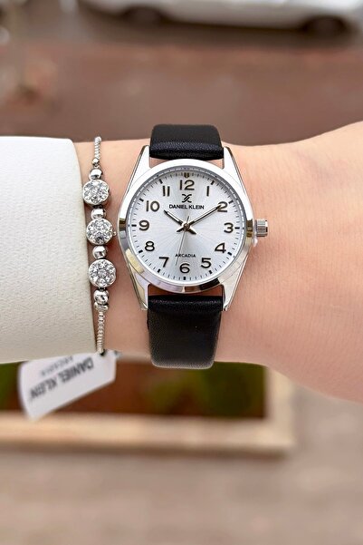 Daniel Klein Kasası Silver Kordonu Black Renk Rakamlı 24 Ay Garantili Kadın K...
