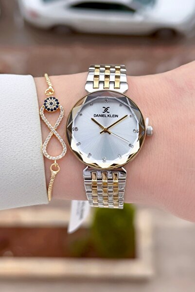 Daniel Klein Kadranı Silver Kordonu Gold Silver Renk Kadın Kol Saati Ve Bileklik