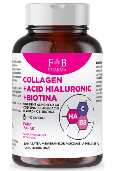 ForteBraccio Pharma Colagen + Acid Hialuronic + Biotina F&B Pharma™ BeautyBoo...