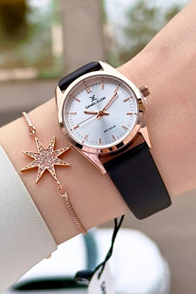 Daniel Klein Case Rose Cord Dark Brown Color Gift Wrapped Women's Wrist Watch...