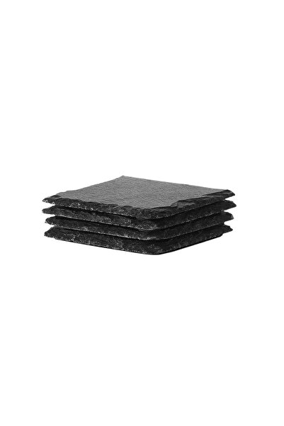 Choice 4 PCS Square Natural Slate Coasters, Slate Drink Coasters, Square Drin...