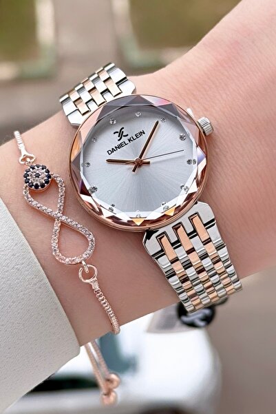 Daniel Klein Rose Gümüş Renk Hediye Paketli 30 mm Hediye Paketli Kadın Kol Saati