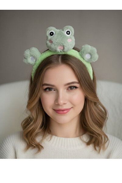 lookatelier Açık Yeşil Kurbağa Şeklinde Peluş Taç