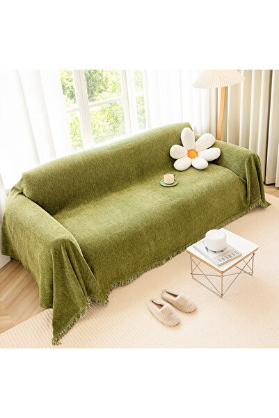 Generic 180*300cm-Geometric Jacquard Plush Warm Sofa Couch Cover, Soft Funny ...