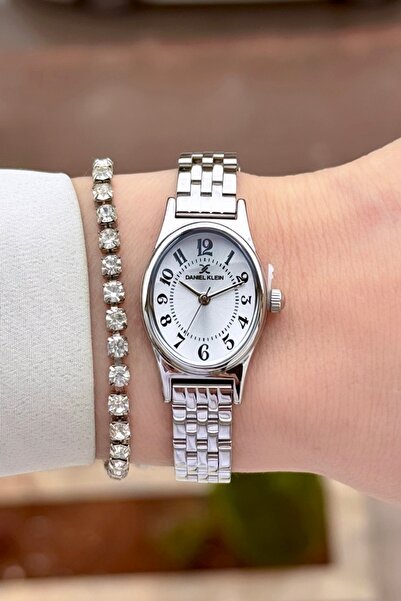 Daniel Klein Silver Renk 24 Ay Garantili Rakamlı Kadın Kol Saati ve Bileklik