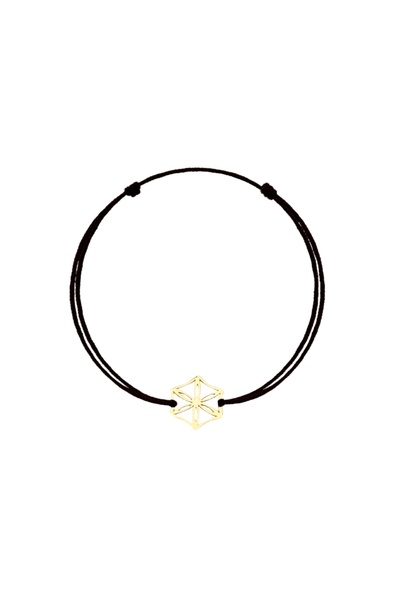 Bijuteria SORELLY Bratara Aur 14k Snur Floare Stelara Negru