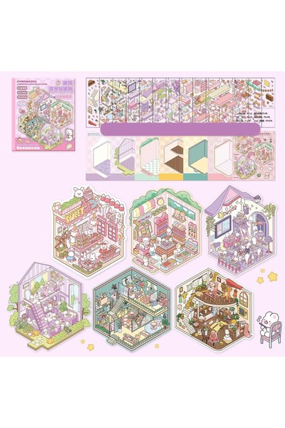 Choice Type B Collection of Miniature Scenes 3D Stereosco Hut Miniature Scene...