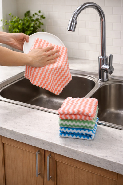 BEYZANA ( 3 Adet ) Mikrofiber Yumuşak Dokulu Temizlik Bezi 30*30 Cm Mutfak Be...