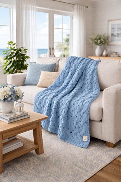 Miespiga Serenita Hair Weave Knitwear Κουβέρτα τηλεόρασης Σάλι καναπέ