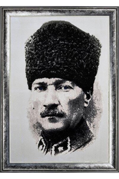 GÜMÜŞSUYU Çerçeveli Atatürk  Portresi Duvar Halısı