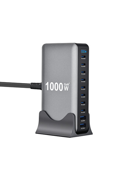 Choice شاحن مكتبي متعدد المنافذ بقدرة 1000 واط مزود بقابس كوري وشحن سريع 8C2A...