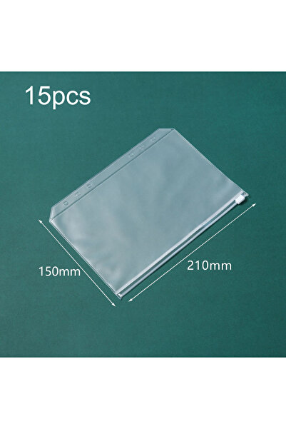 Choice 15/25 قطعة من جيوب بسحاب مقاس A5، مجلدات شفافة بستة ثقوب، مناسبة لدفات...