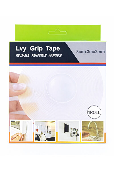 Generic شريط لاصق مزدوج الجوانب من LVY - شريط لاصق نانو جل قابل لإعادة الاستخ...