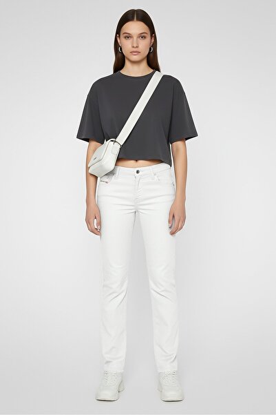 Diesel Women Regular Fit Solid Krailey Jogg Jeans, Off White