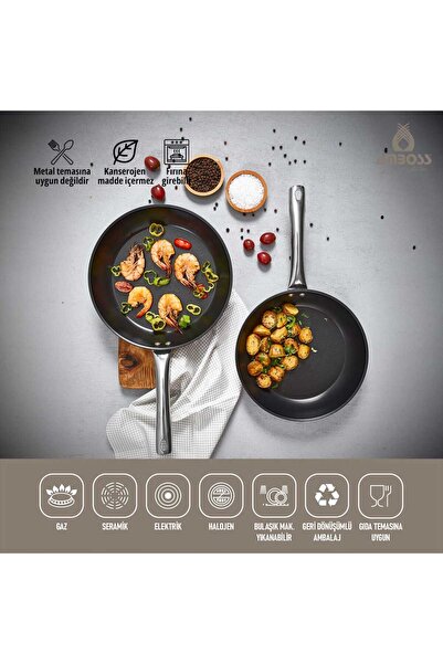 Amboss مقلاة جرانيت يدوية من الفولاذ - 28 سم