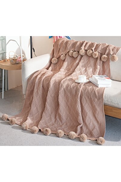 CHIRASO CHIRASO Decorative Knitted Blanket with Tassels, Soft and Elegant for...
