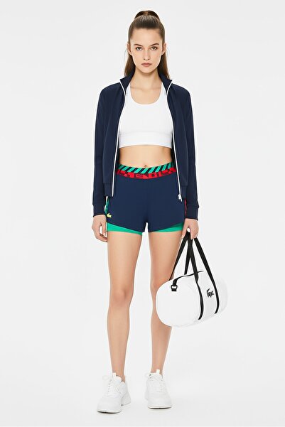 Lacoste Sport شورت تدريب رياضي مناسب للنساء، أزرق داكن