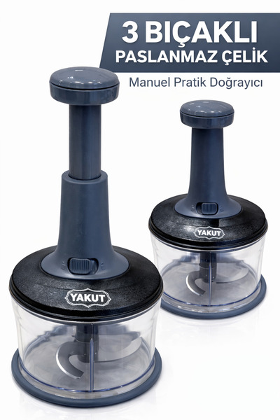 ARVALE Manual Press Hand Rondosu with Steel Blade - Vegetable, Onion, Garlic ...