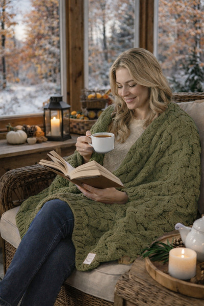 Miespiga Плетено одеяло за телевизор Serenita с плетена коса