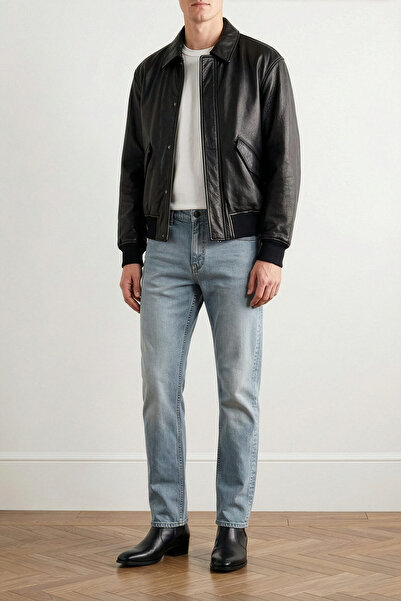 Bluewhite Men's Slim Fit Stretch Fabric Stretch Blue Jean Trousers