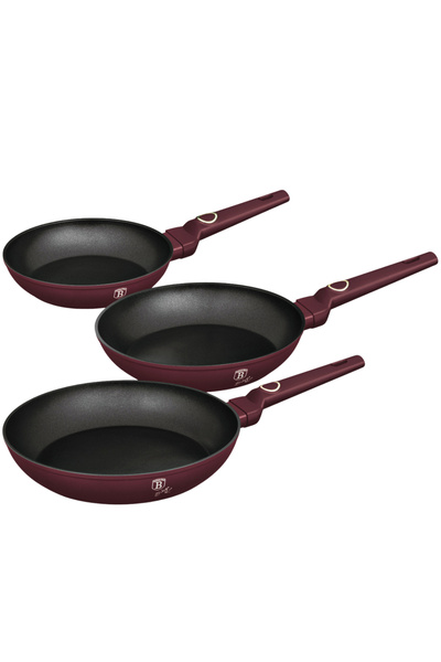 Berlinger Haus Set 3 pcs Titanium Nonstick Pans Leonardo Collection ALL stove...